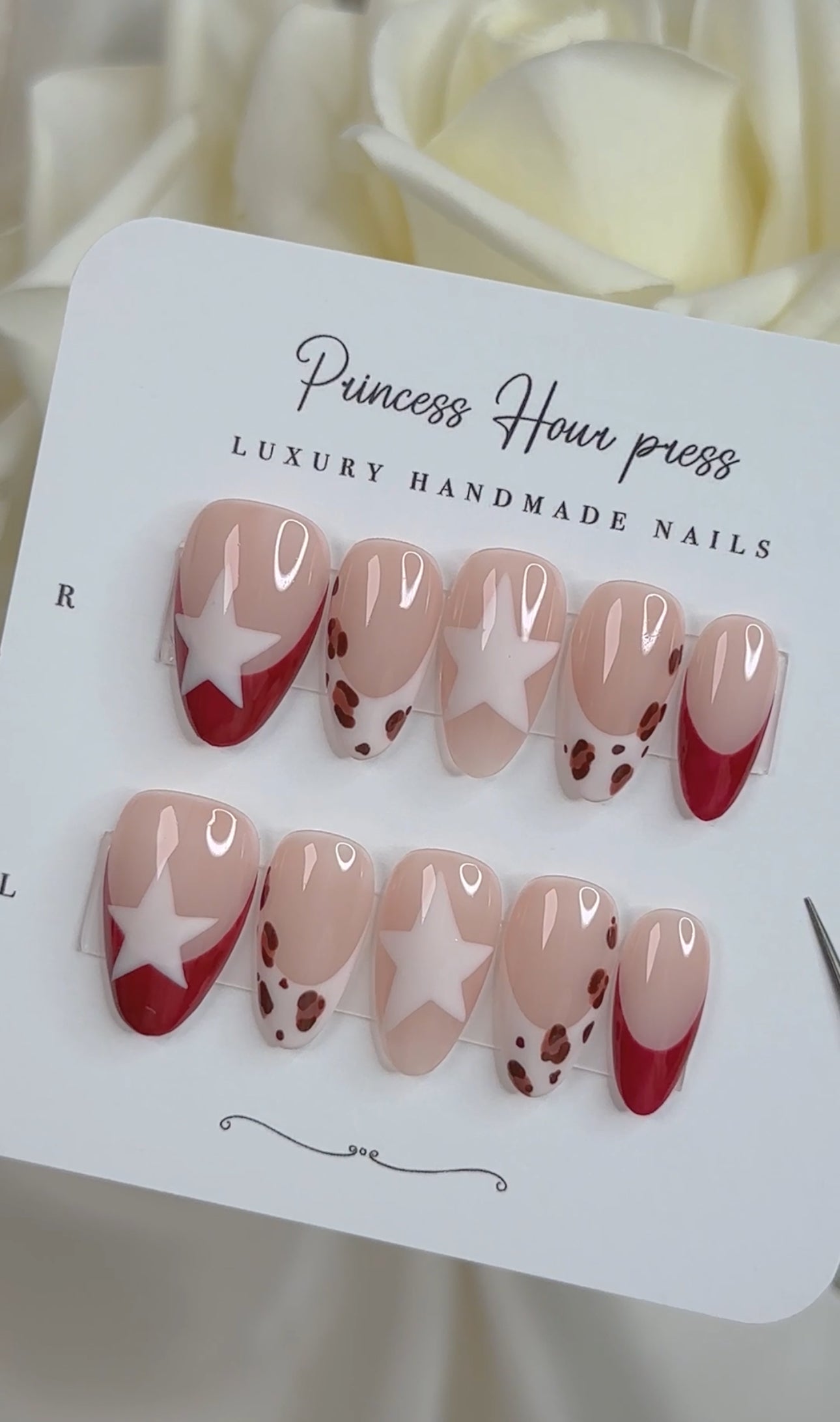 Red Tip Leopard Print Star