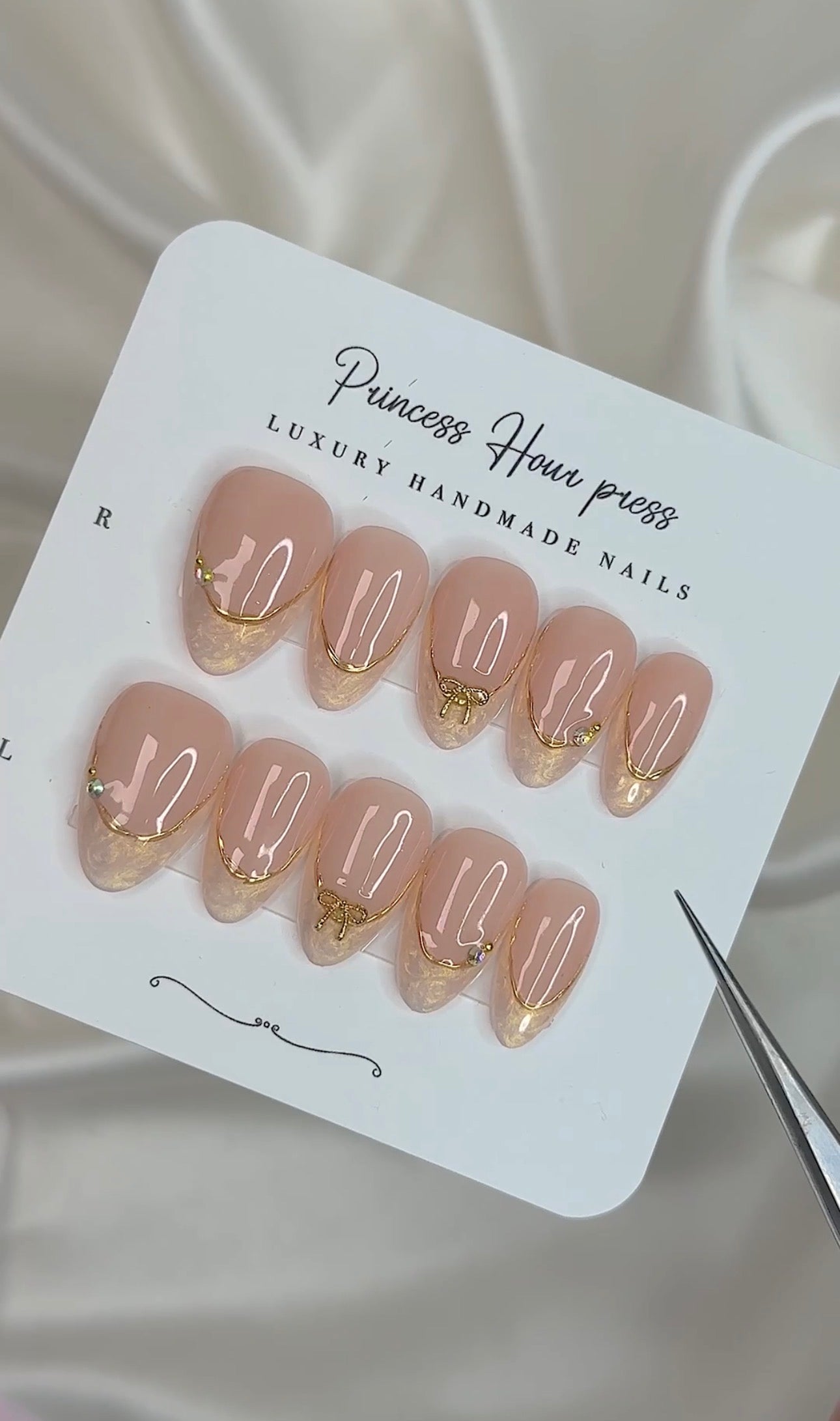 Gold Pearl French Tip