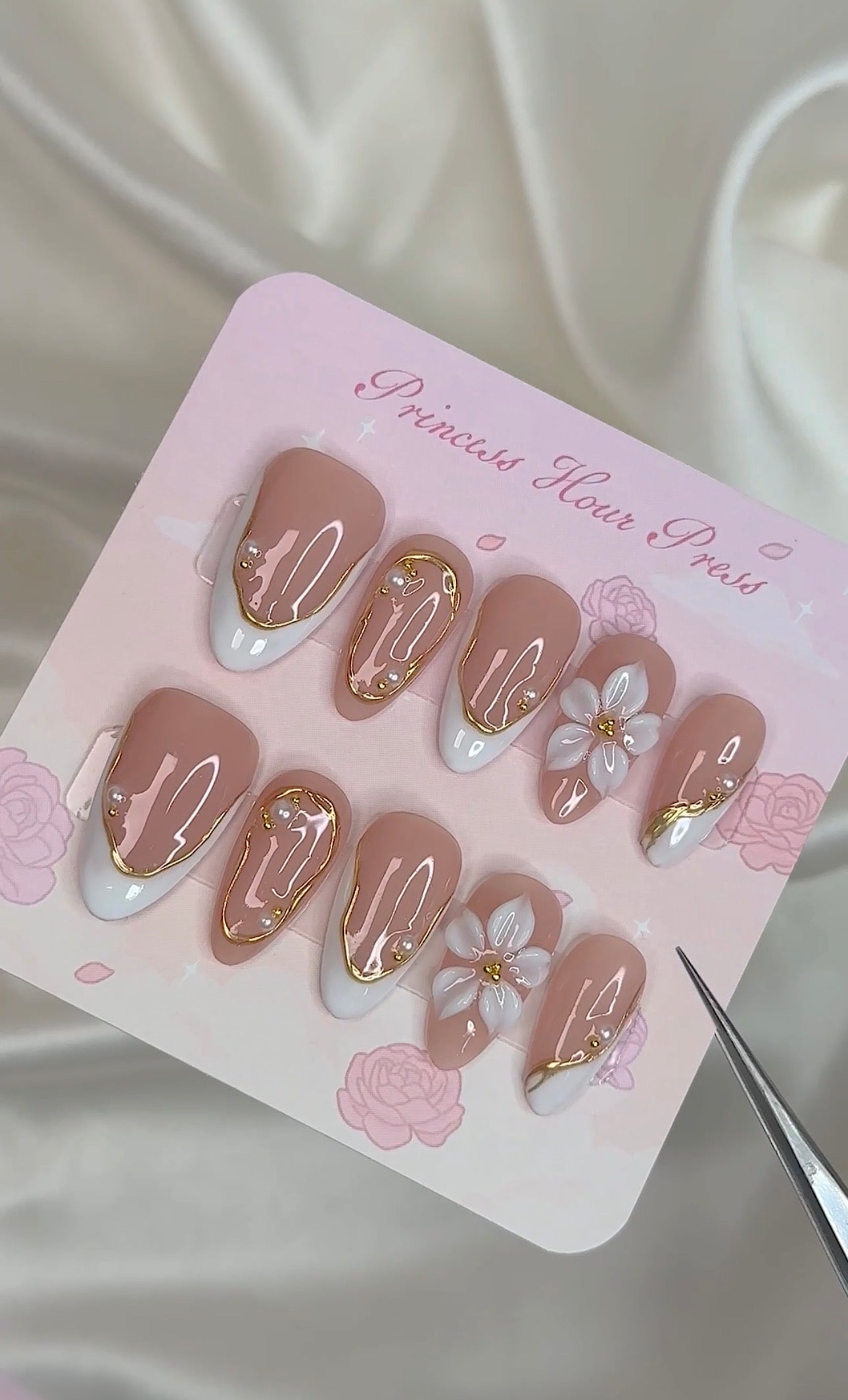 French Tip with Gold Line