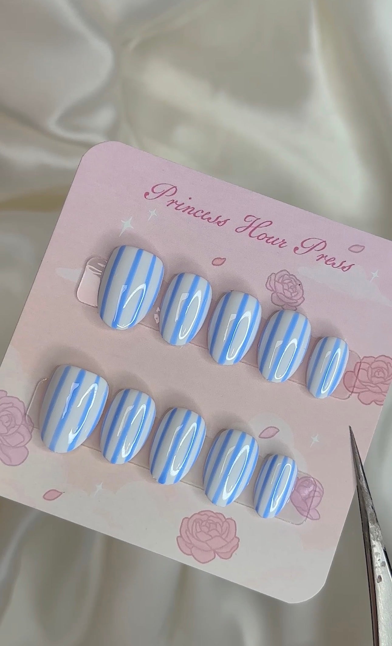 White Blue Stripe