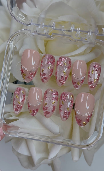 Pink Chrome Flower Cateye