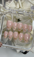 Gold Pearl French Tip with Chrome