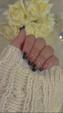 Blushing Black French Tip with Rose