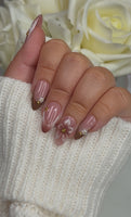 3d Brown French Tip with Flower