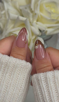 3d Brown French Tip with Flower