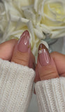 3d Brown French Tip with Flower
