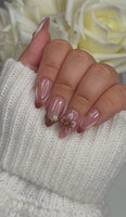 3d Brown French Tip with Flower