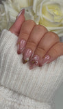 3d Brown French Tip with Flower