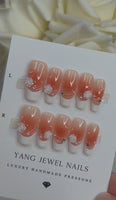 Blushing White French Tip with Rose