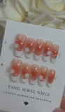 Blushing White French Tip with Rose