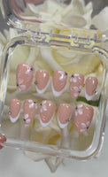 White French Tip With Flower