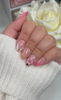 Pink White Leopard French with Flower