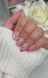 Pink White Leopard French with Flower
