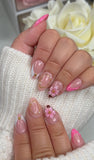 Pink White Leopard French with Flower