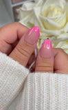 Pink White Leopard French with Flower