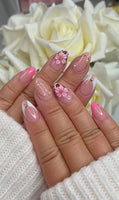 Pink White Leopard French with Flower