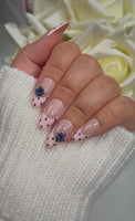 Pink Brown Polka Dot with Blueberries