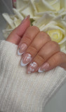 White French Tip With Flower