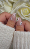 White French Tip With Flower