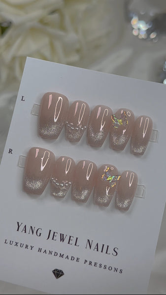 Cateye French Tip With Butterfly