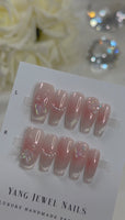 Blush Cateye French Tip with Butterfly Small (RTS)