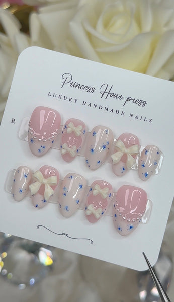 Blue Roses Corset - Short Almond