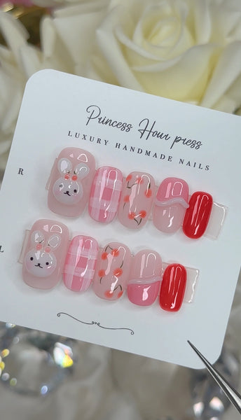 Cute Bunny Cherry - Soft Short Square