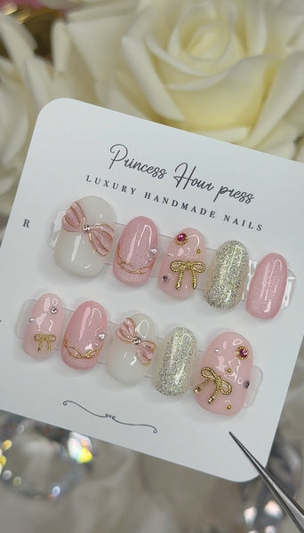 Pink Cateye 3d Bow - Short Round