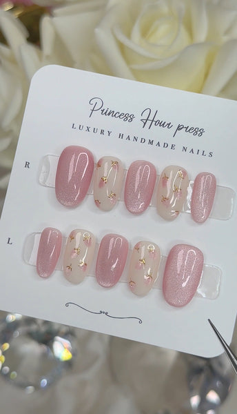 Pink Cateye Strawberry - Short Round