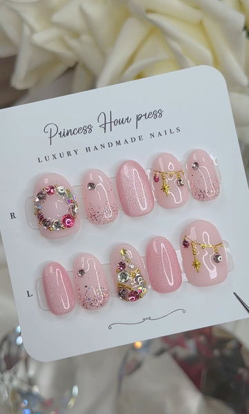 Pink Cateye Christmas - Short Round