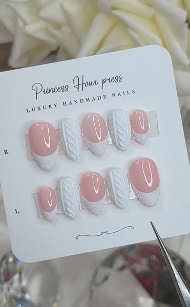 White Sweater - Short Almond