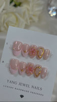 3d Pink with Gold Flower