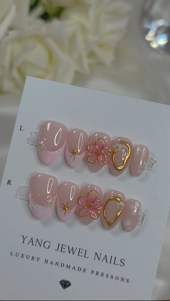 3d Pink with Gold Flower