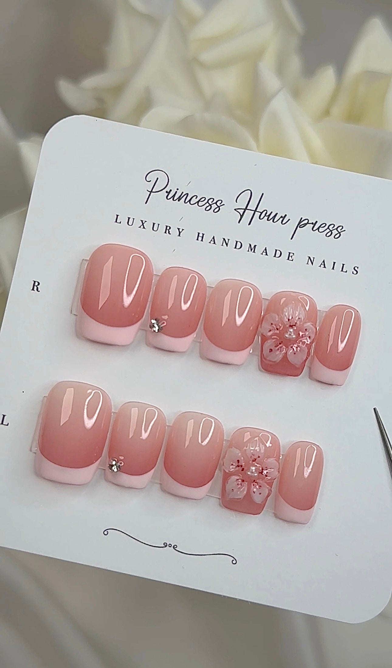 Pink French Tip Flower