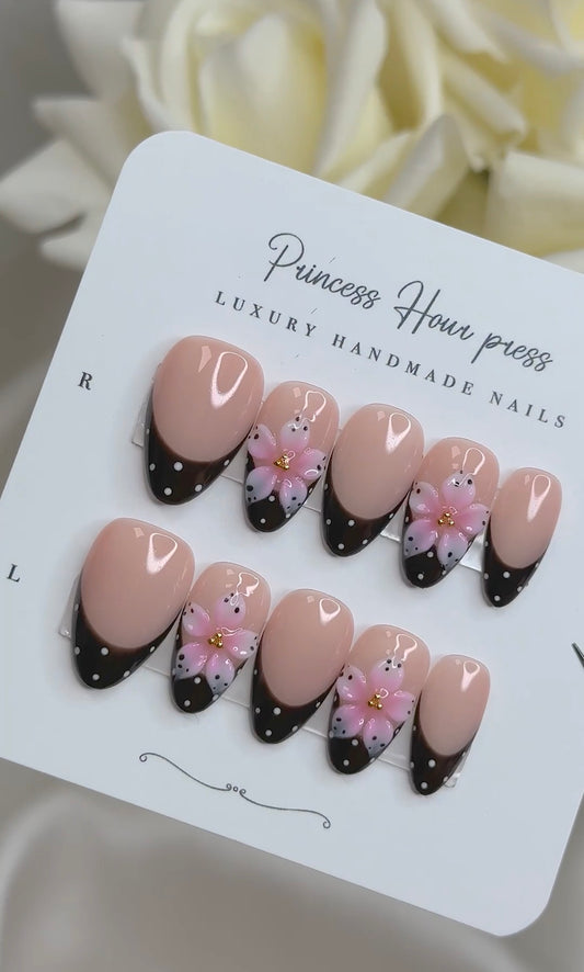 Black French Polka Dot