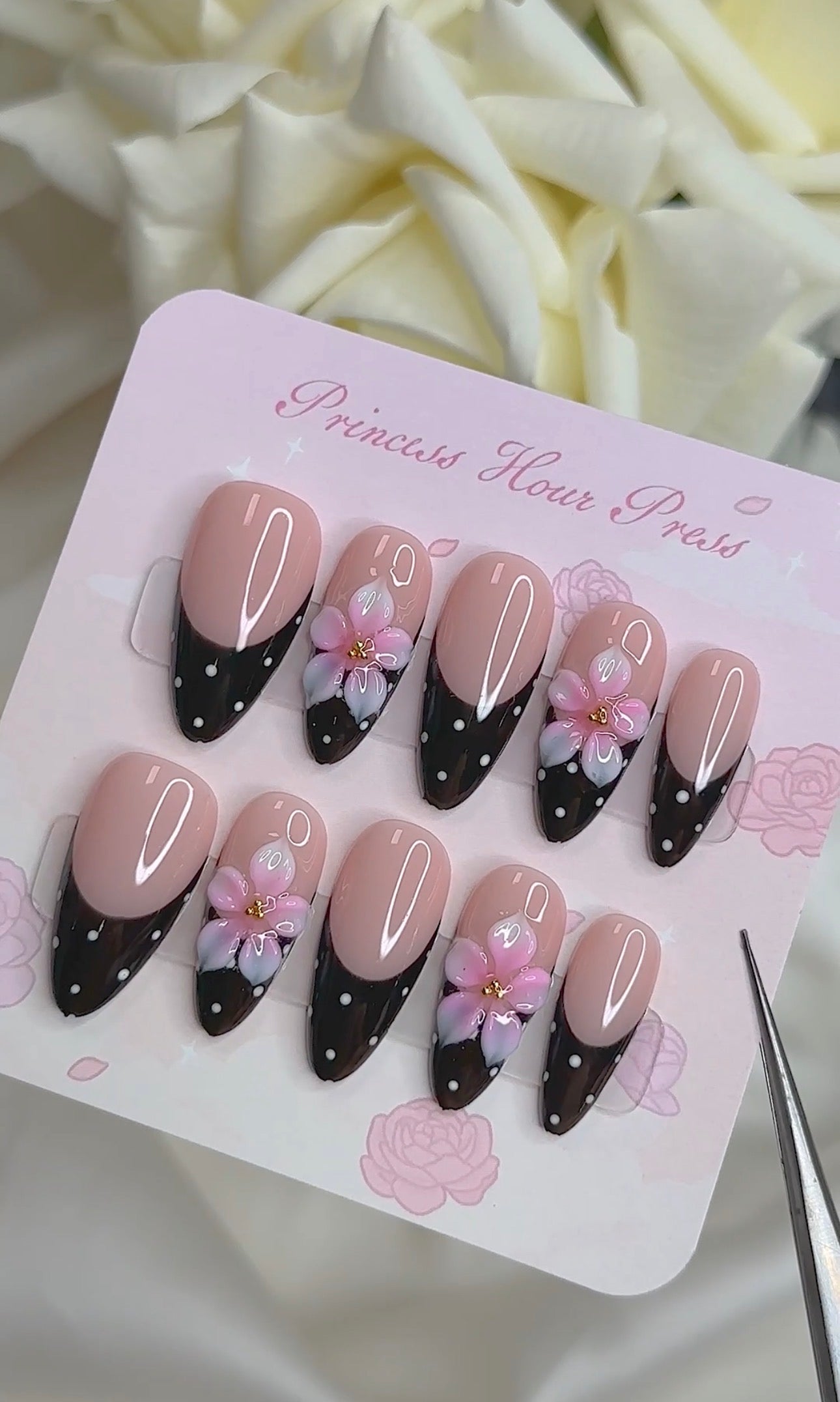 Black French Polka Dot