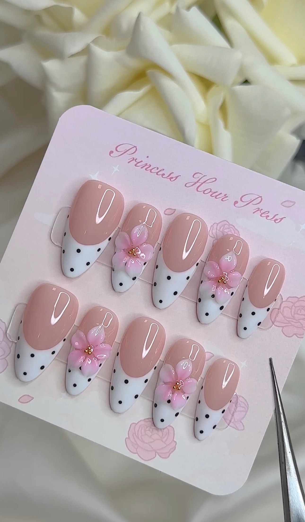White French Polka Dot