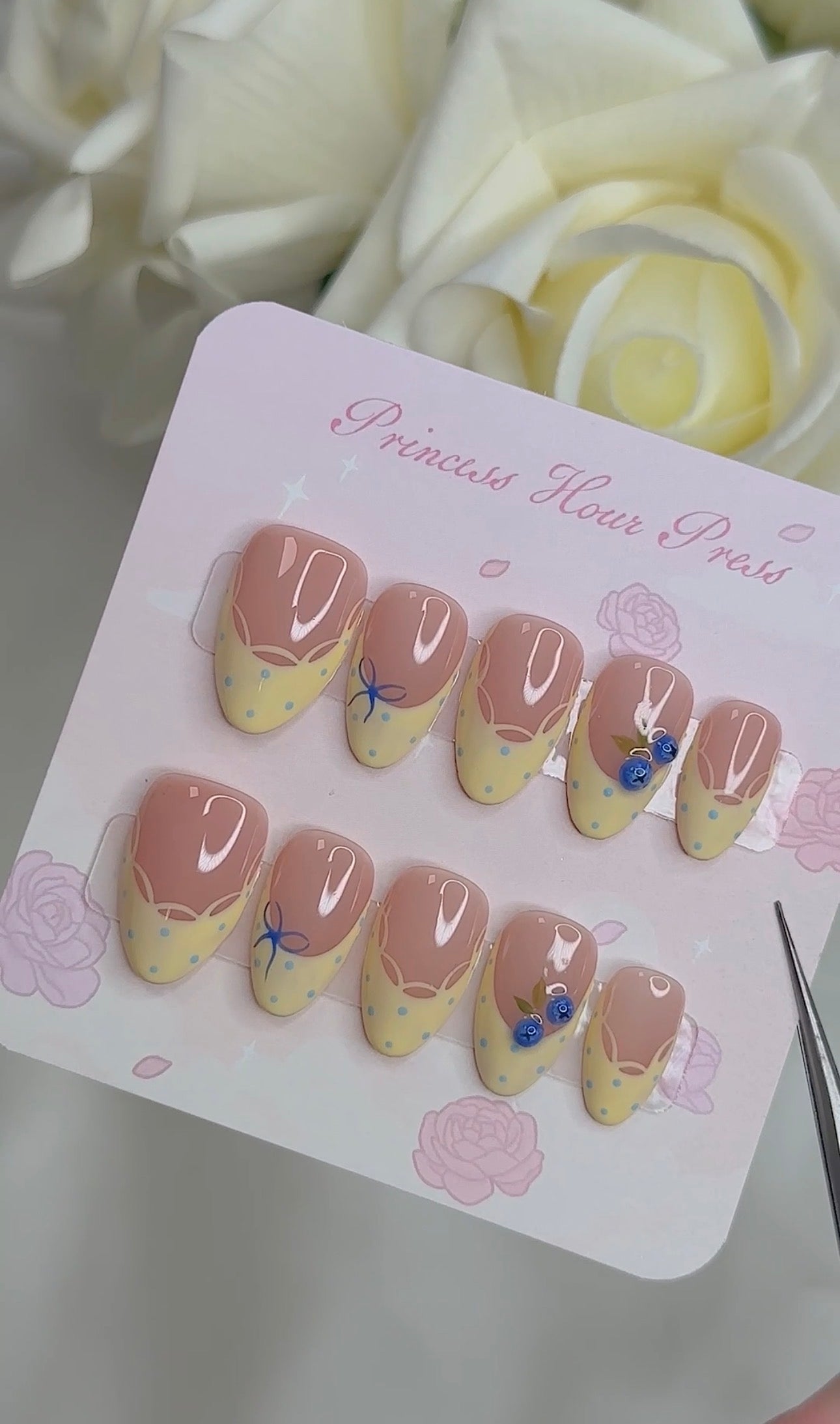 Yellow French with Blueberry Bow