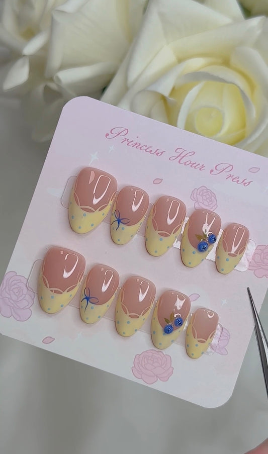 Yellow French with Blueberry Bow